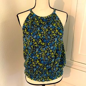 Rachel Zoe summer metallic floral top size M